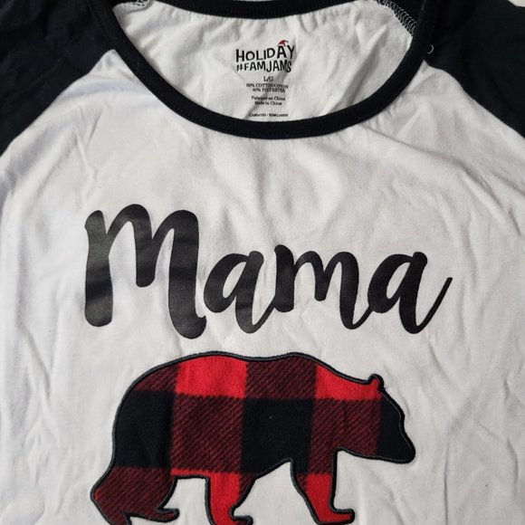 MAMA BEAR PJ BEDTIME WEAR BY HOLIDAY FAMJAMS SIZE LARGE WOMEN'S WEAR CUTE FAMILY - Picture 2 of 11